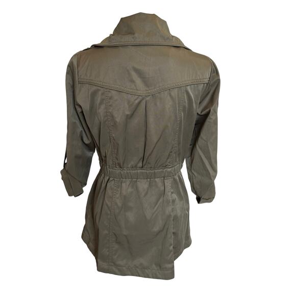 Forever 21 Jacket Women's Size Medium Anorak Utility Army Green Cinched Waist - Picture 5 of 9